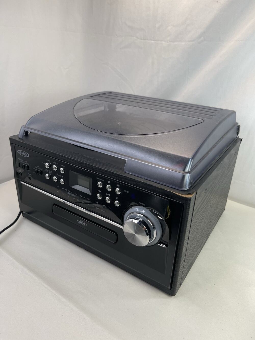 Jensen JTA-475 3-Speed Stereo Turntable Record Player CD Cassette AM/FM Radio